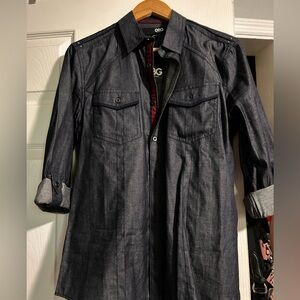 Navy blue button down shirt